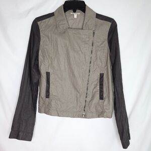 EILEEN FISHER Women's Linen Asymmetric Zip Moto Style Jacket XS
